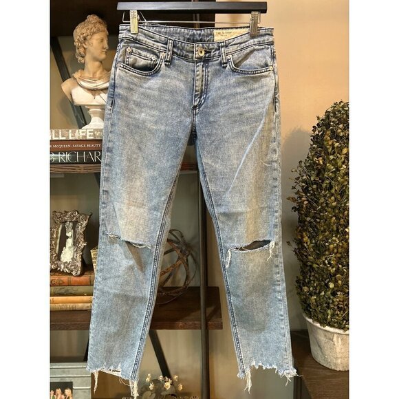 Rag & Bone Dre Low Rise Boyfriend Slim Straight Jeans Mendecino Womens Size 25 - Picture 7 of 13